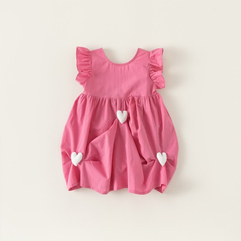 Toddler Girl Heart Ruffled A Line Dress