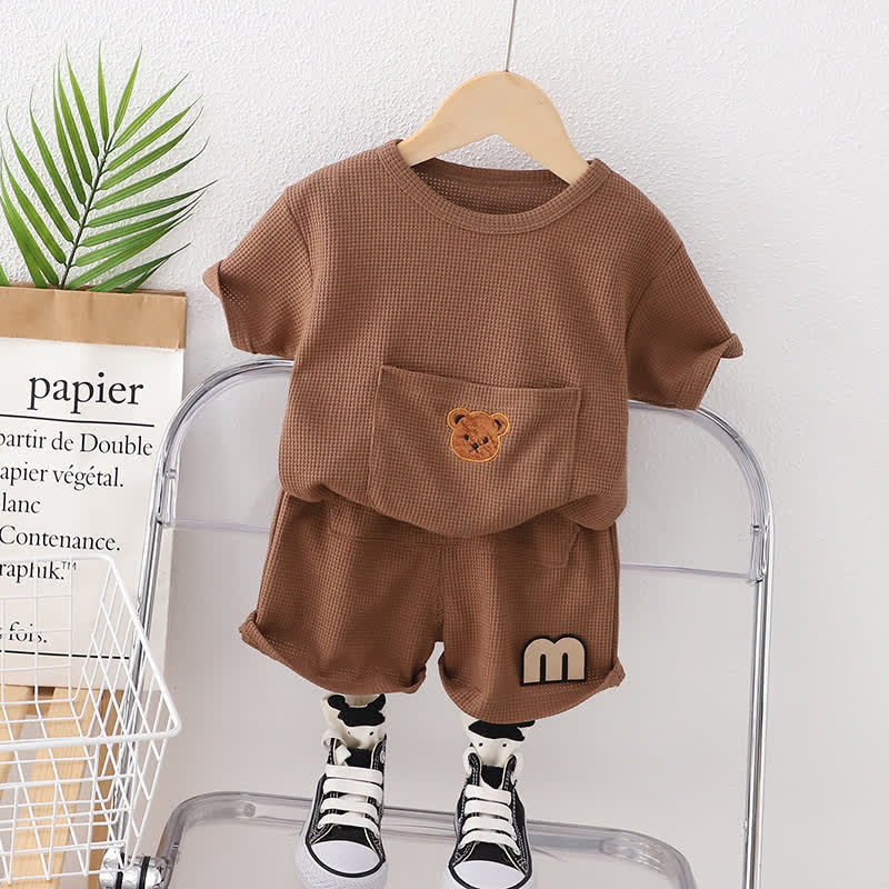 M Toddler Bear Tee and Shorts Set