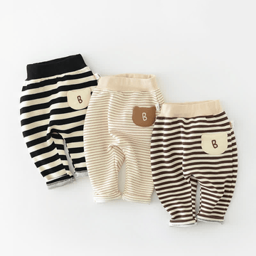 B Baby Striped Bear Casual Pants