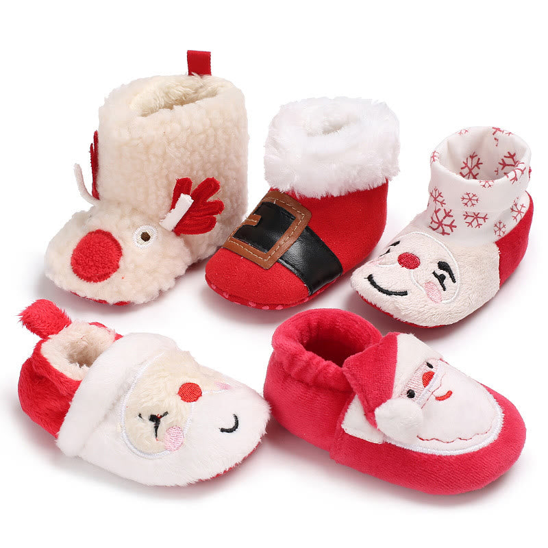 Baby Santa Claus Elk Fleece Pre-walker Shoes