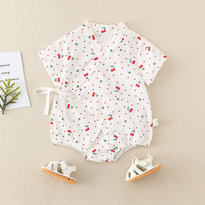 Baby Cherry Dot Pajamas Bodysuit