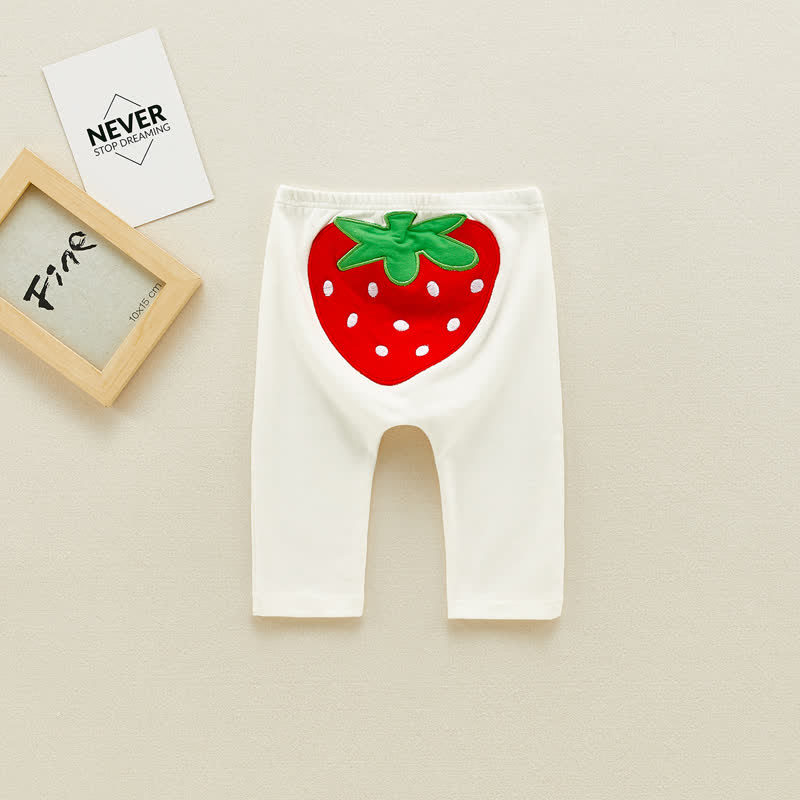 Baby Embroidered Strawberry Casual Pants