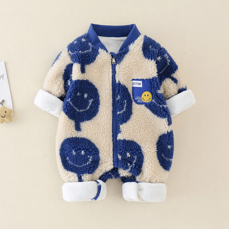 Baby Smiley Fleece Lined Warm Romper