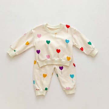 Baby Heart Balloon Sweatshirt and Pants Set