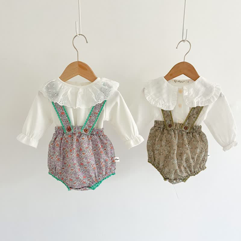 Baby Sweet Floral Strap Overalls