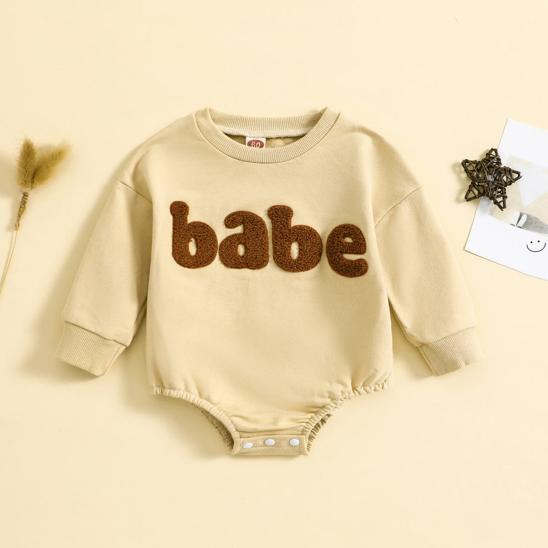 BABE Baby Slogan Round Neck Bodysuit