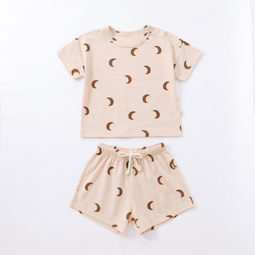 Baby Moon Sea Striped Tee and Shorts Set