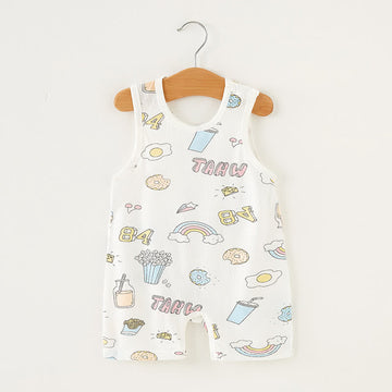 Baby Rainbow Letters Super Thin Sleeveless Romper