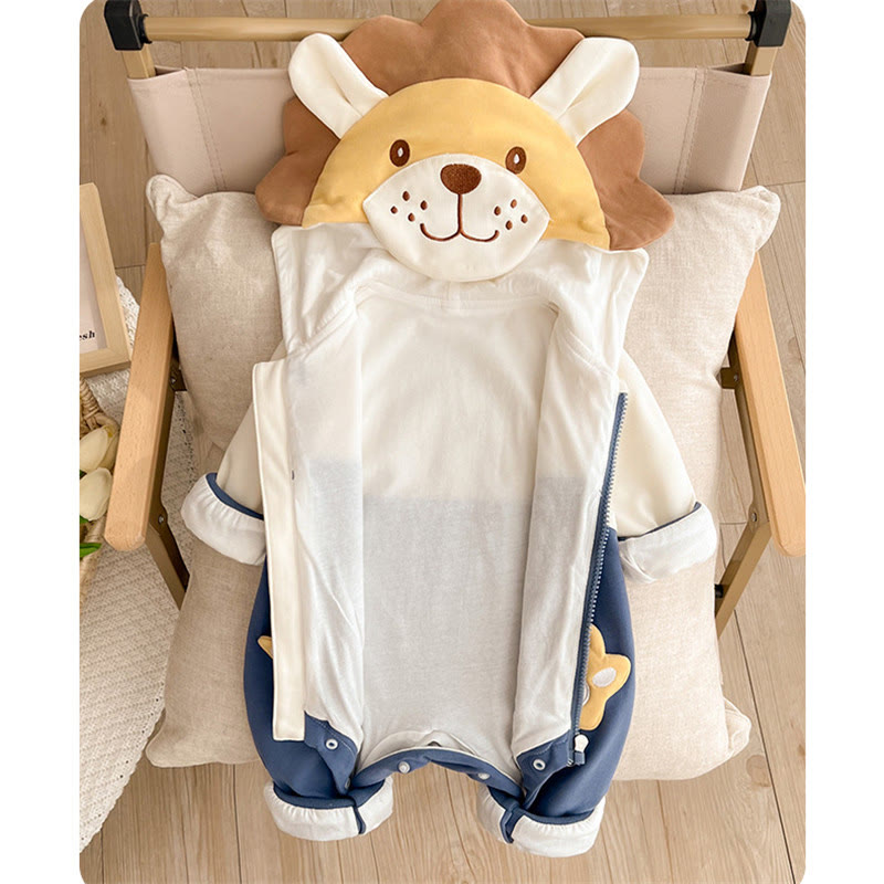 Baby Cute Lion Hooded Romper