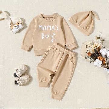 MAMA'S BOY Baby Khaki 3pcs Set