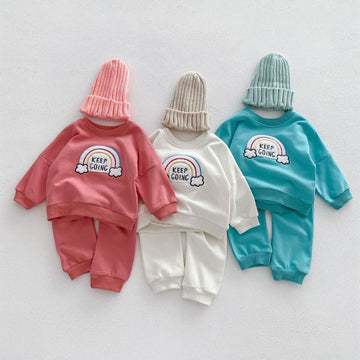 KEEP GOING Baby Rainbow Sweatsuit 2 Pieces Set