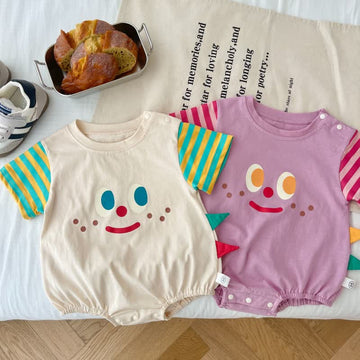 Baby Smiley Striped Sleeve Bodysuit