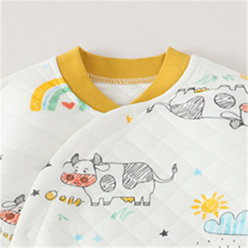 Baby Cloud Sun Rainbow Cow Romper