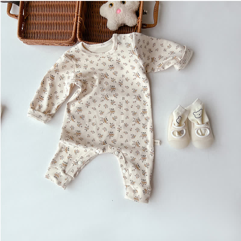 Baby Florals Crew Neck Casual Romper