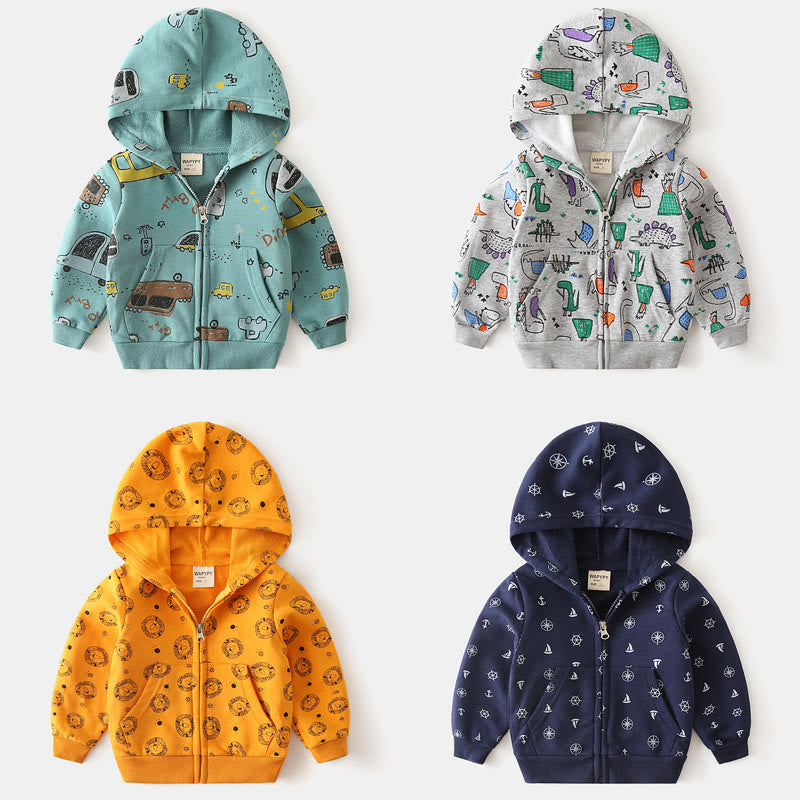 Toddler Boy Animal Zip Hoodie