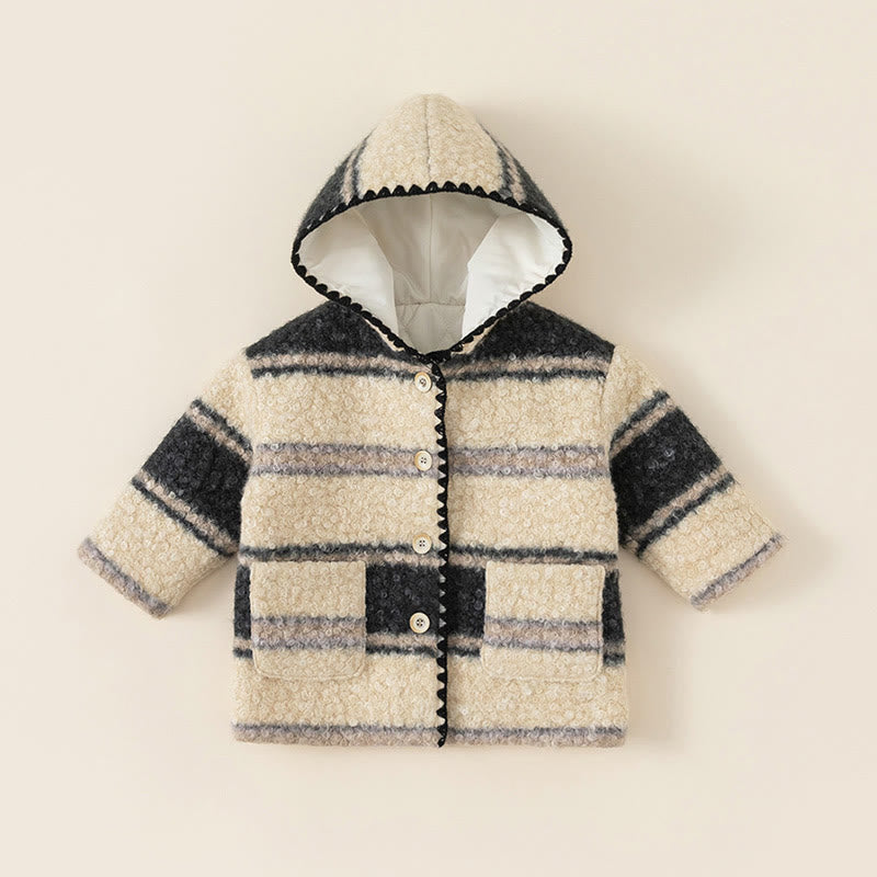 Toddler Girl Striped Pocket Hooded Coat