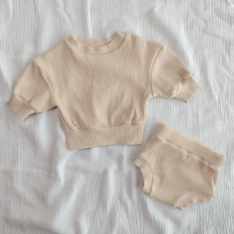 Baby Ribbed Shirt and Shorts Set