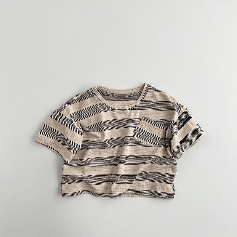 Toddler Boy Retro Striped Loose Tee