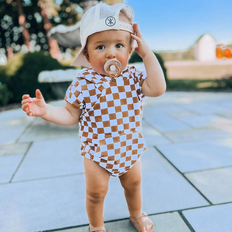 Baby Plaid Hooded Bodysuit