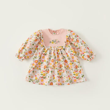 Toddler Girl Embroidered Flounce Floral Dress