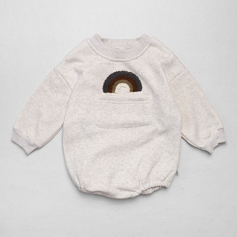 Baby Embroidered Rainbow Fleece Lined Bodysuit