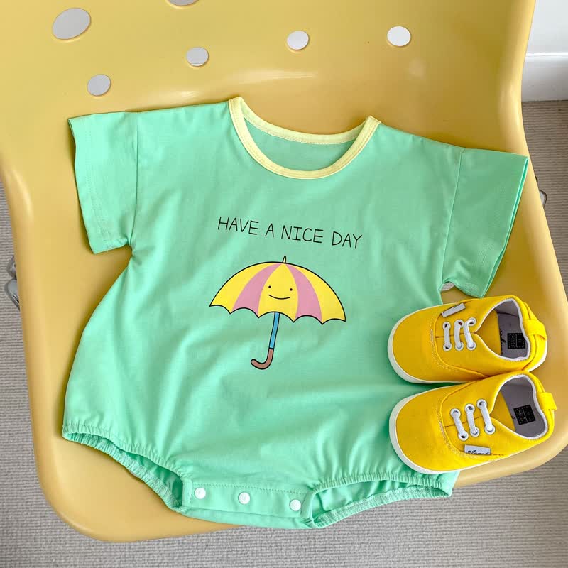 HAVE A NICE DAY Baby Smiley Umbrella Bodysuit