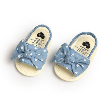 Baby Dot Striped Bowknot Slippers