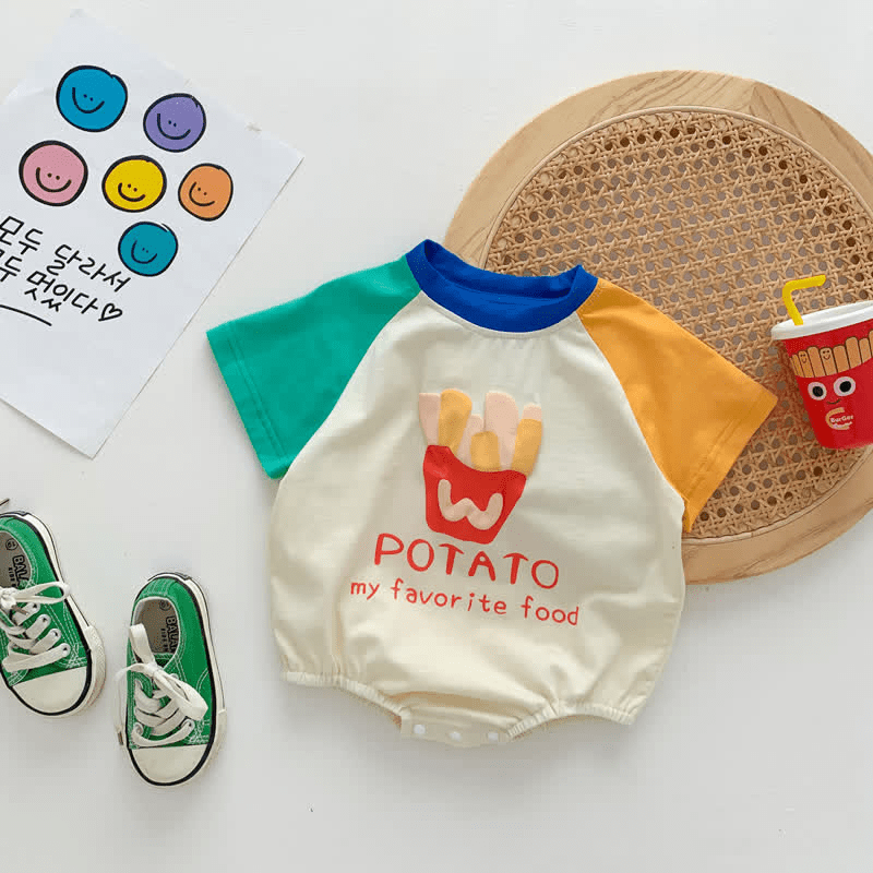 POTATO Baby Color Block Bodysuit