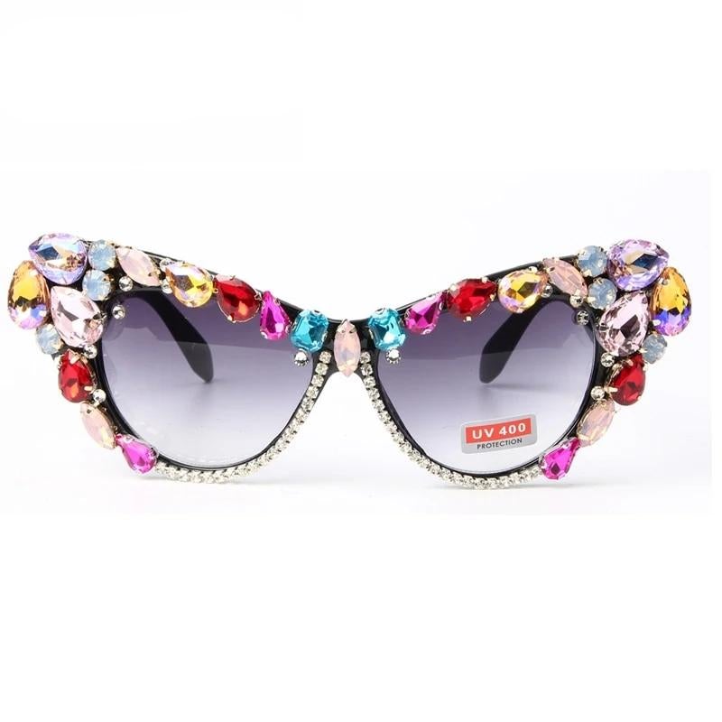 Crystal Oversize Luxury Cat Eye Sunglasses