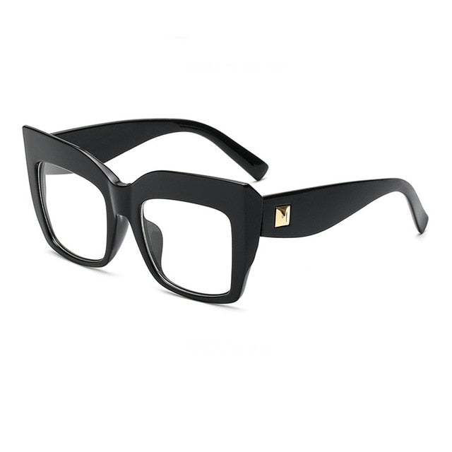 Thick Rivets Frames Cat Eye Design Gradient Lens Square Sunglasses