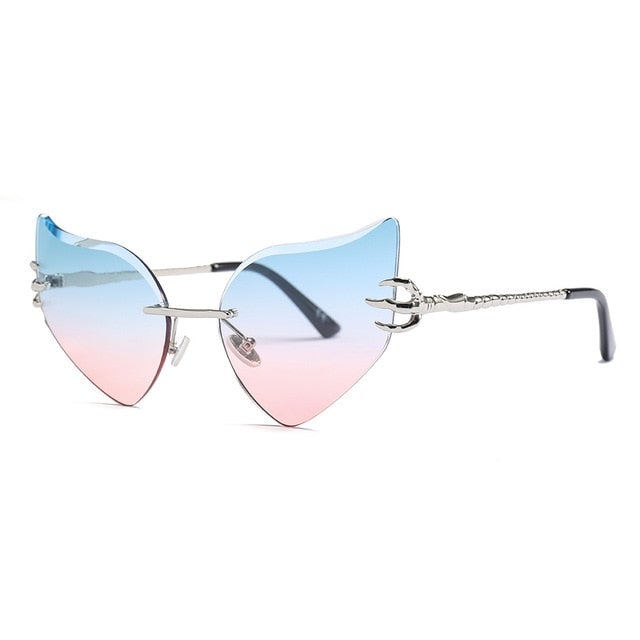 Alloy Paw Shade Rimless Cat Eye Sunglass