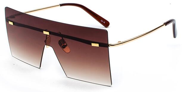 Flat Top Rimless Square Sunglass