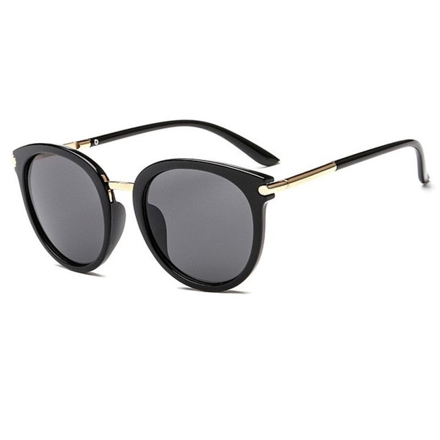 Retro Metal Coating Luxury Reflective Round Sunglasses