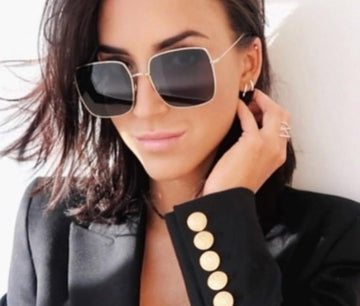 Retro Metal Big Frame Gradient Classic Square Sunglasses