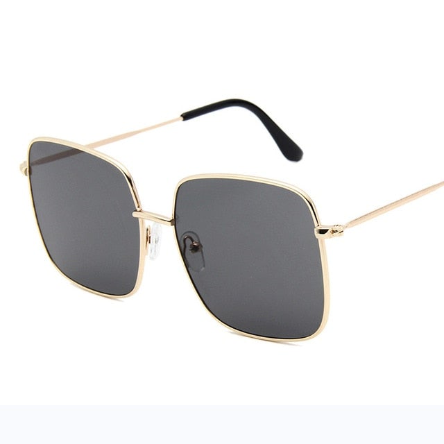 Retro Metal Big Frame Gradient Classic Square Sunglasses