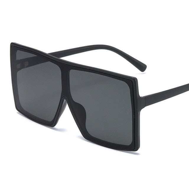 Oversized Gradient Lens Plastic Frame Square Sunglasses