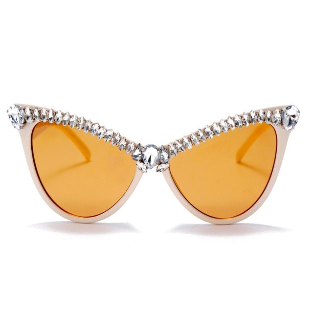 Oversized Rhinestone Cat Eye Sunglass