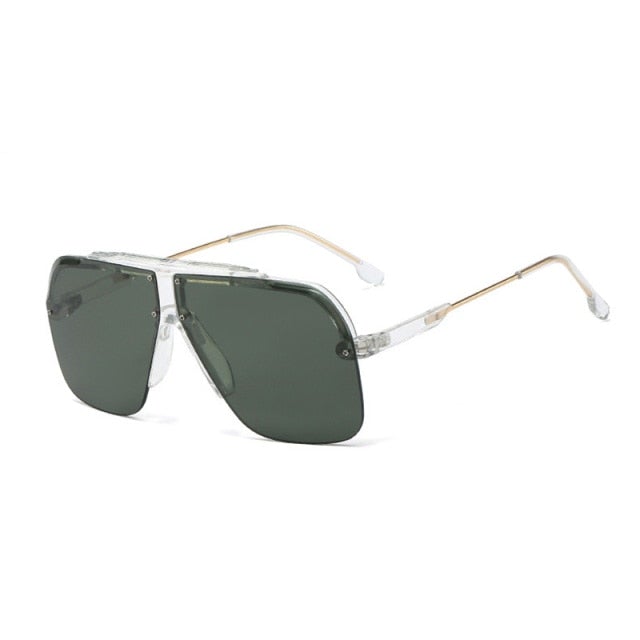 Half Frame Oversize Square Sunglasses