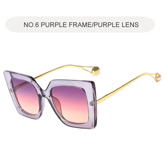 Alloy Frame Square Sunglasses