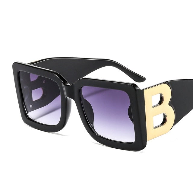 Side Letter B Oversized  Square Sunglasses