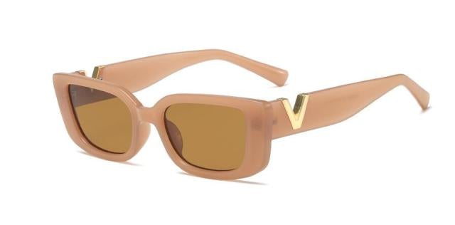 V Decoration Square Sunglasses