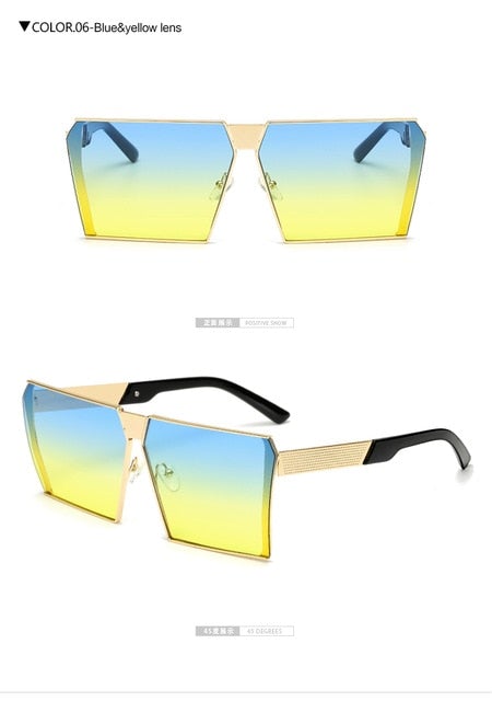 Rimless Oversized Square Sunglasses