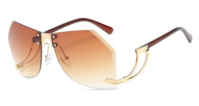 Gradient Alloy Frameless Sunglasses