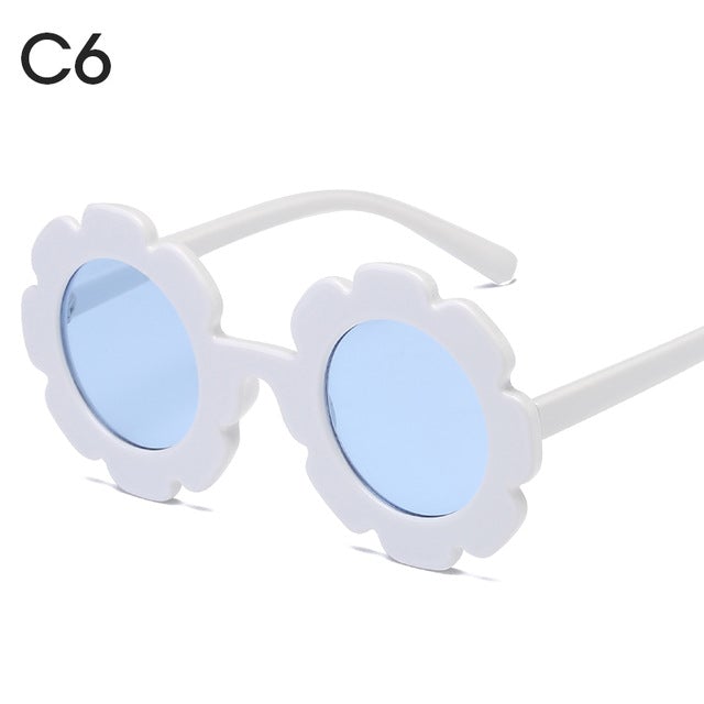 Flower Vintage Sport Round Sunglasses