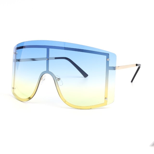 Oversized Gradient Visor Sunglasses