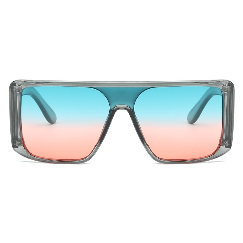 Retro One-Piece Mirror Big Frame Oversized Square Sunglasses